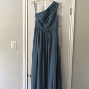 Alfred Angelo dusty blue bridesmaid dresses